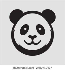 panda silhouette vector illustration Art logo.