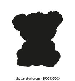 Panda Silhouette Vektor. Illustration, Clipart, Druck auf weißem Hintergrund mit Flecken . Für Postkarten, Einladungen, Kleidung, Notebook