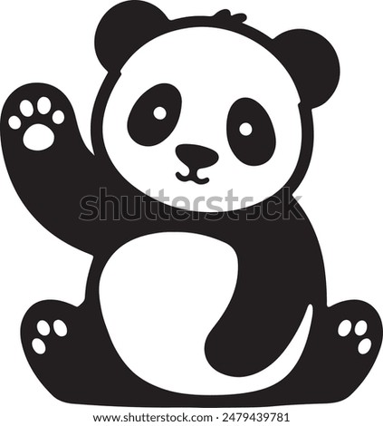 Panda silhouette vector illustration on white background