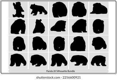 Panda Silhouette,Rare animals unique to China?giant panda silhouette contour
