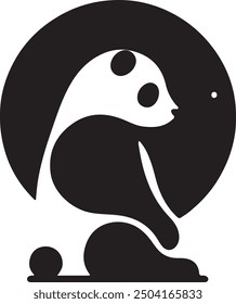 Panda silhouettes vector illustration design for all
