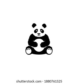 panda simple black illustration, panda logo design