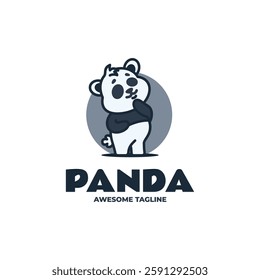 Panda Simple Mascot Logo Template
