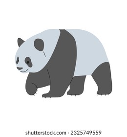 Panda Single 1 cute on a white background, vector illustration