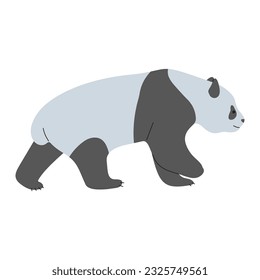 Panda Single 5 cute on a white background, vector illustration