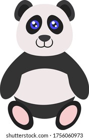 Panda sitting, illustration, vector on white background