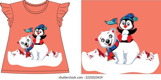 panda sitting on bear 
t shirt graphic design vector illustration digital file