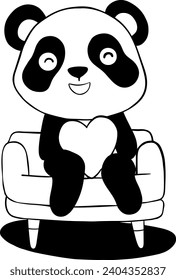 panda sitting on the sofa