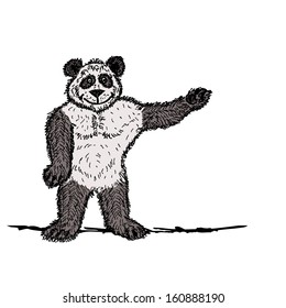 Panda sketch for your design, vector illustration, eps10.