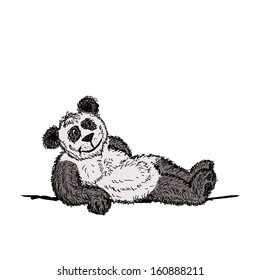 Panda sketch for your design, vector illustration, eps10.