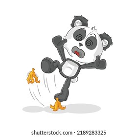 the panda slipped on banana. cartoon mascot vector