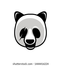 panda smile logo template vector