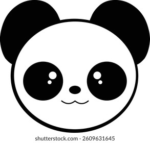 panda with a smile on eyes, panda icon