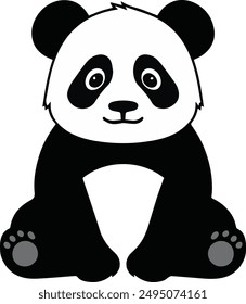 panda con una sonrisa, mirada tímida