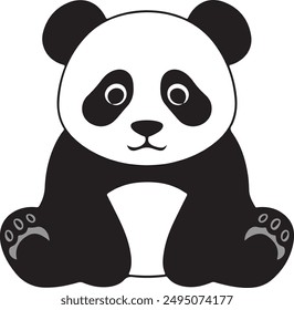 panda with a smile, shy looking