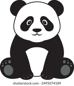 panda with a smile, shy looking