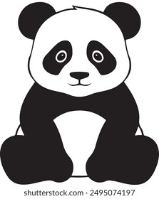 panda with a smile, shy looking