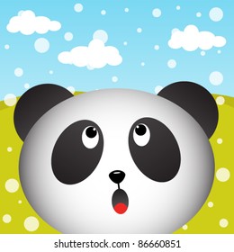Panda with snow