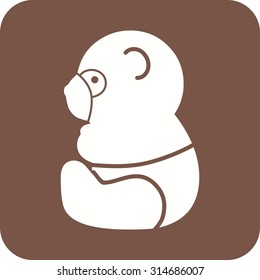 Panda, snow, bamboo icon vector image. Can also be used for Animals and Insects. Suitable for mobile apps, web apps and print media.
