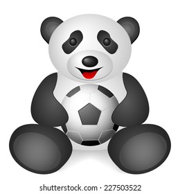 Panda soccer ball on a white background.