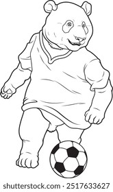 Jugador de fútbol de Panda Vector de animales Ilustración de arte gráfico