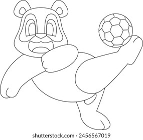 Panda Soccer player Soccer Sports Animal Vector Graphic Art Illustration