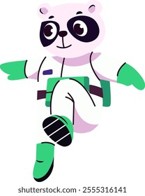 Panda In Space Costume Vector Illustration