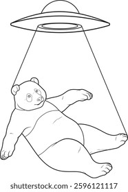 Panda Spaceship Animal Vector Graphic Art Illustration