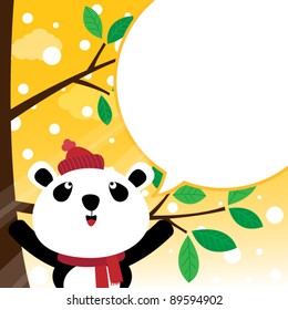Panda speaking with a speech bubble