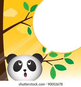 Panda speaking with a speech bubble