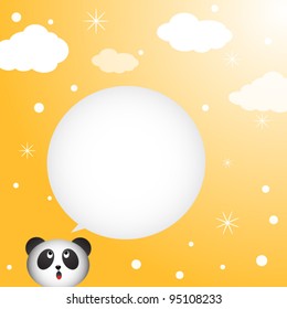 Panda speaking with a speech bubble