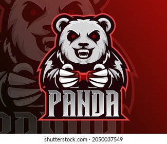 Panda sport or esport gaming mascot logo template, for your team