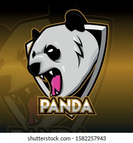 Panda sport mascot logo design