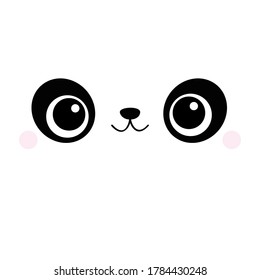 Panda square face head icon. Cartoon funny baby character. Cute kawaii animal portrait. Kids print for poster, t-shirt cloth. Love card. Scandinavian style. Flat design. White background. Vector