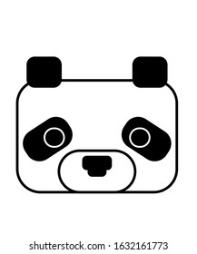 Panda Square Icon Graphic Art