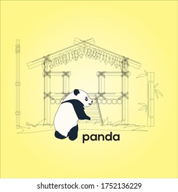 panda stay with house t shirt design