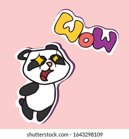 Panda sticker. Isolated vector design for online communication, networking, social networking, web design, mobile message