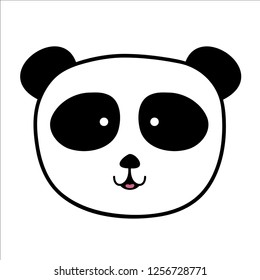 Panda Sticker Vector Ilustration Black White Stock Vector (Royalty Free ...