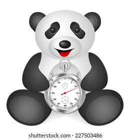 Panda stopwatch on a white background.