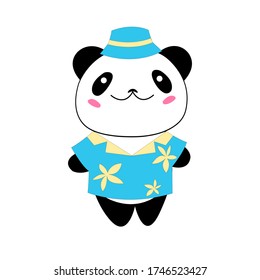Panda in a summer suit