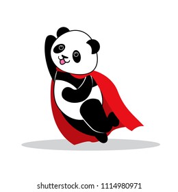 Panda superhero with capes.