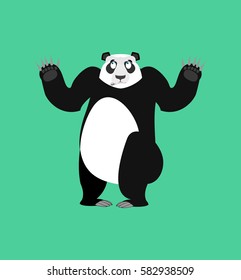 Panda Surprised Emoji Chinese Bear Astonished Stock Vector (Royalty ...