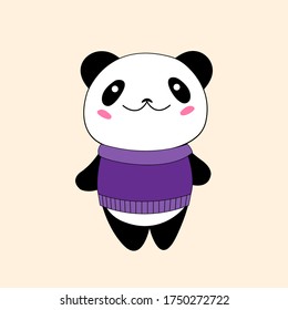 Panda in a sweater in vector graphics