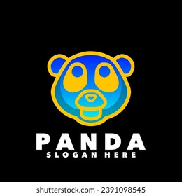 Panda symbol rainbow gradient logo 