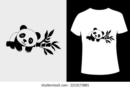 Panda T - Shirt Design with editable Panda Vector