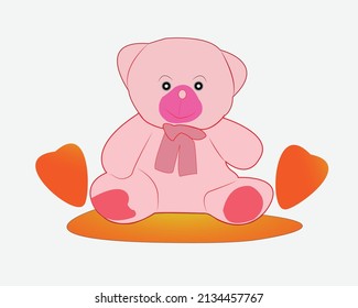 Panda teddy bear isolated on a white background  vector Illustration 