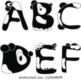 Panda text abcde