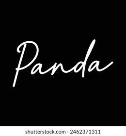 panda text on black background.