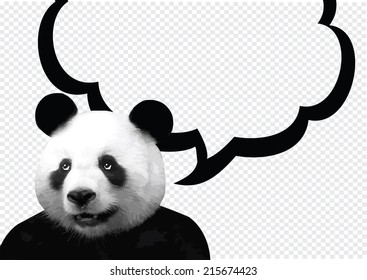 panda with a thought balloon Speech Bubble