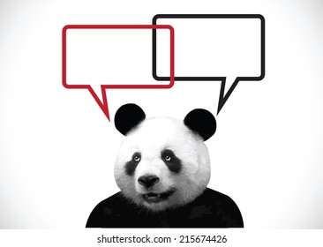 panda with a thought balloon Speech Bubble